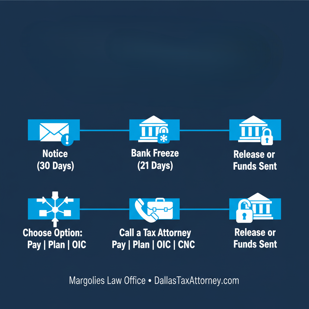 IRS bank levy chart and example