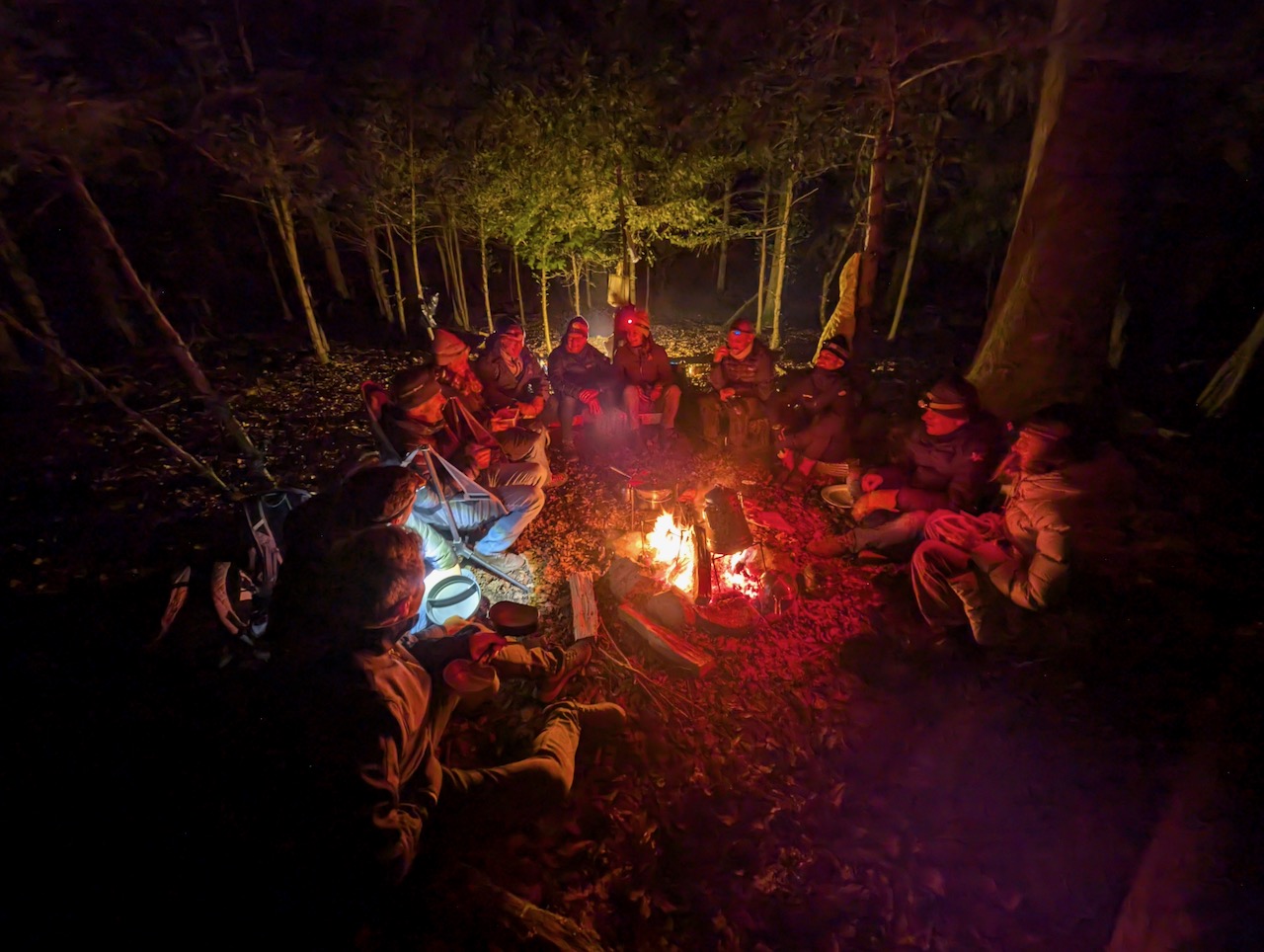 Gruppe am Feuer
