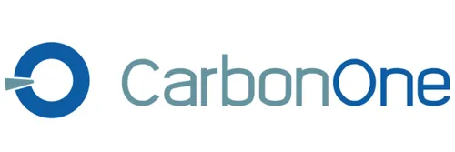 CarbonOne company logo with stylized blue circular arrow and name in blue and gray text.