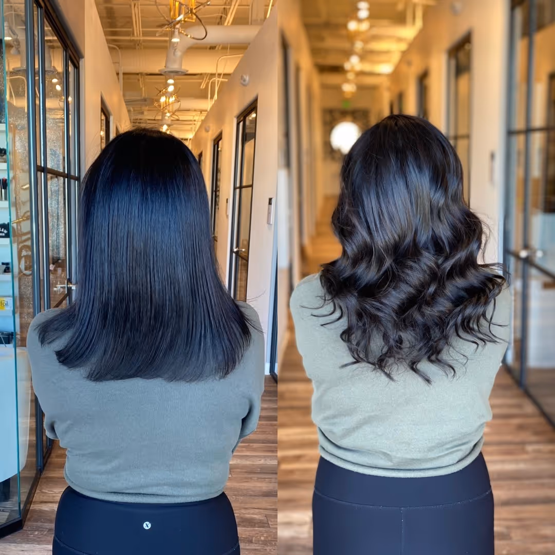 Jo Hearts Hair Denver hand-tied weft extensions blonde application beaded row installation