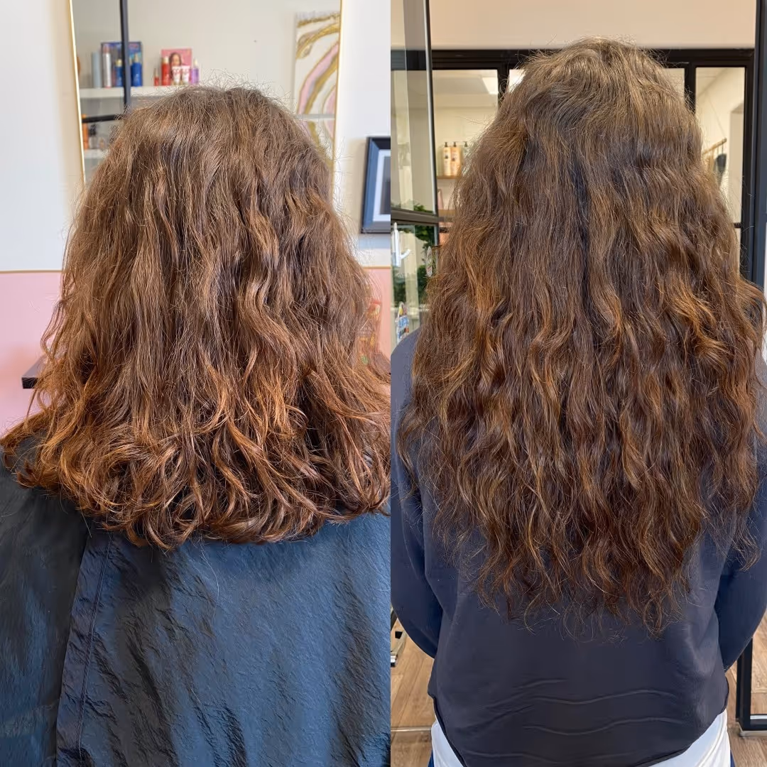 Beautiful results showing natural-looking volume with thin hair