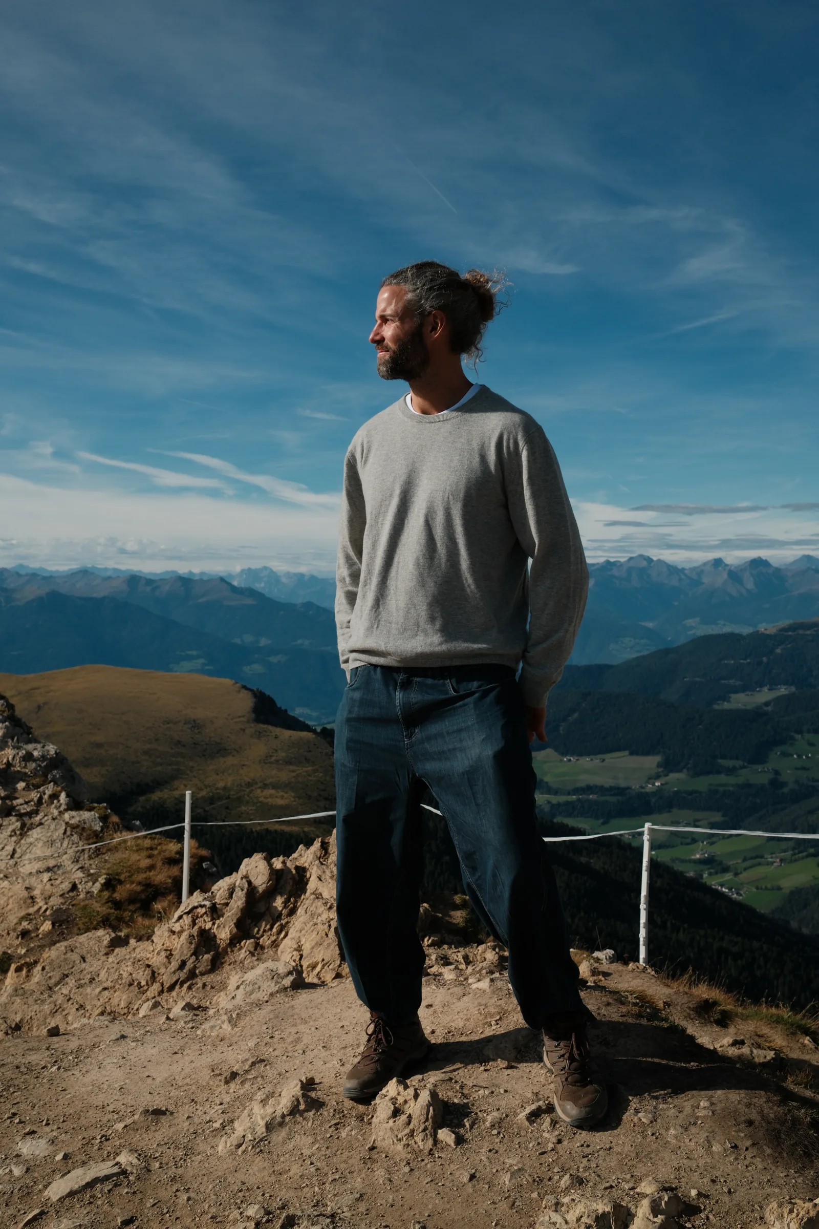 Man on rocky outcrop