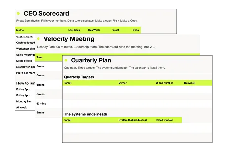 CEO scorecard page