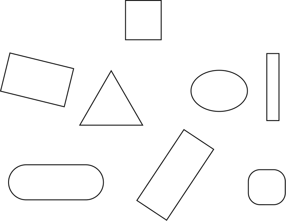 Black geometric shapes