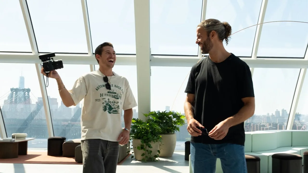 Two men standing