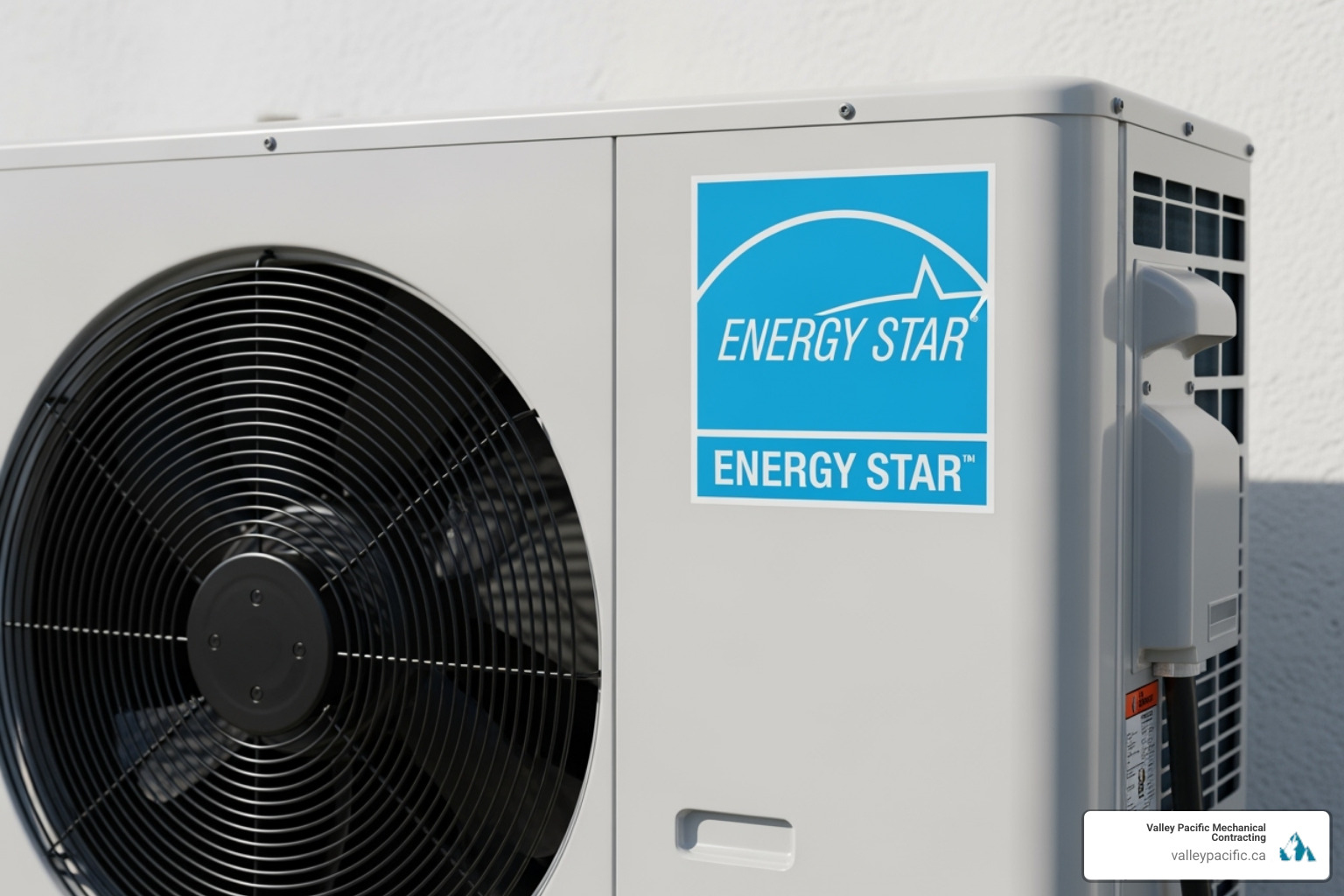 ENERGY STAR logo on a new heat pump unit - HVAC repair Coquitlam