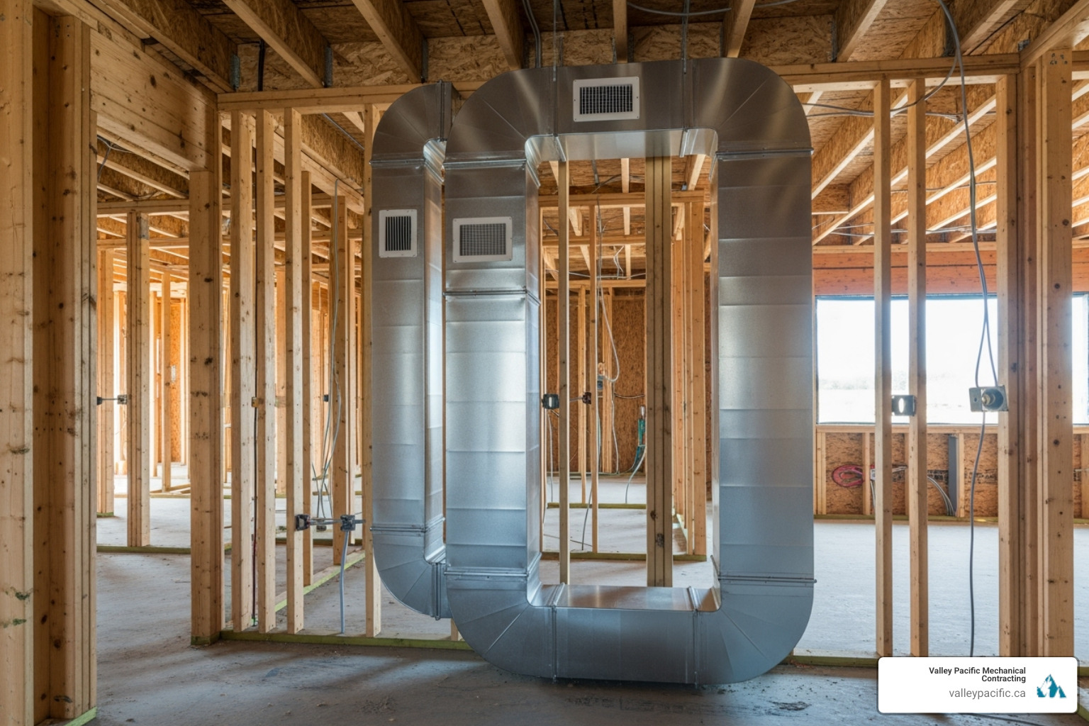 A well-designed ductwork system in a new construction home - HVAC system design