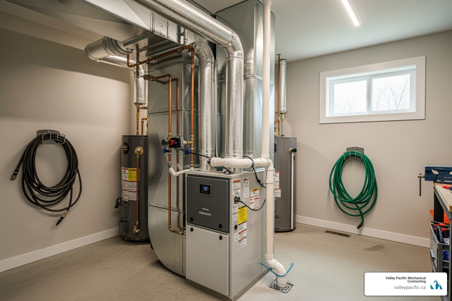 clean and modern furnace installation in a utility room - furnace installation langley bc