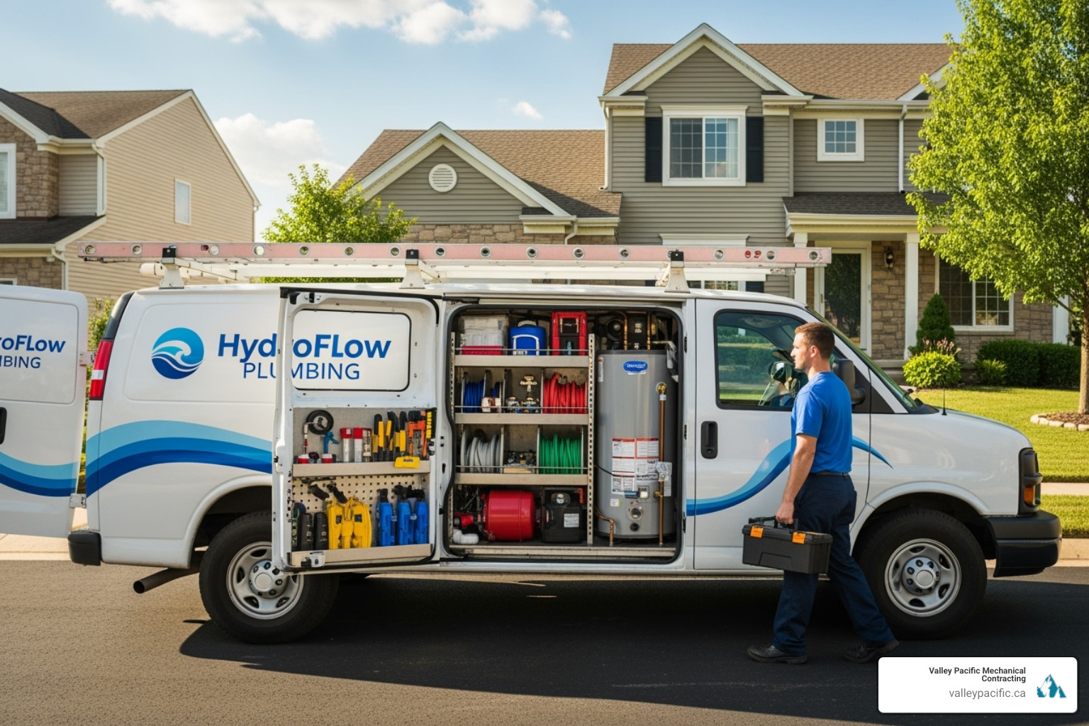 of a fully stocked service vehicle - plumbing services Langley of a fully stocked service vehicle - plumbing services Langley