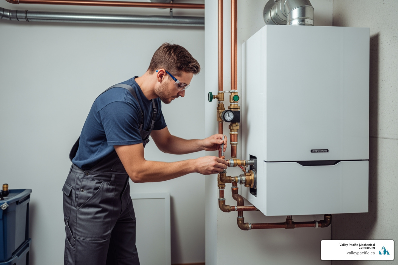 Infographic showing the step-by-step boiler installation process in a Maple Ridge home, including initial consultation, system assessment, old unit removal, new boiler placement with proper venting and piping connections, testing and commissioning, and final homeowner walkthrough with efficiency ratings and expected lifespan - boiler installation in maple ridge, bc