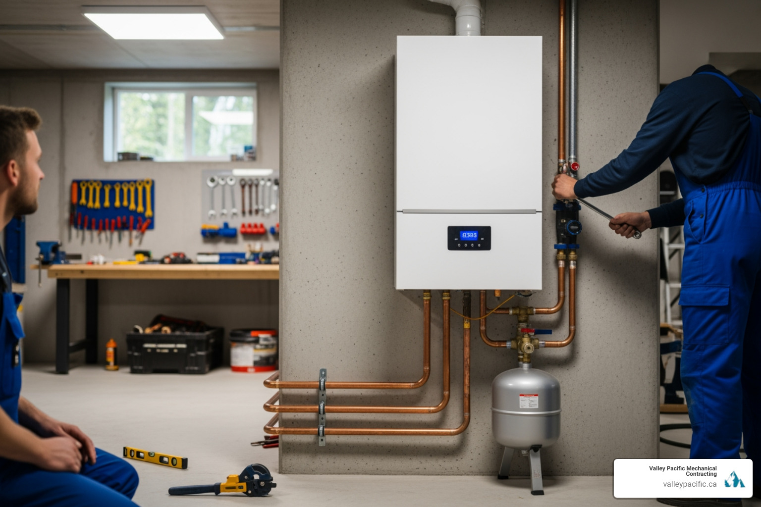 Infographic showing the key benefits of upgrading to a modern residential boiler: 30-40% improvement in energy efficiency compared to older models, consistent even heating throughout the home eliminating cold spots, quiet operation without loud startup or cycling noises, improved indoor air quality by not circulating dust through ducts, 10-15 year average lifespan with proper annual maintenance, and lower monthly utility bills through reduced fuel consumption - residential boiler installation in pitt meadows, bc