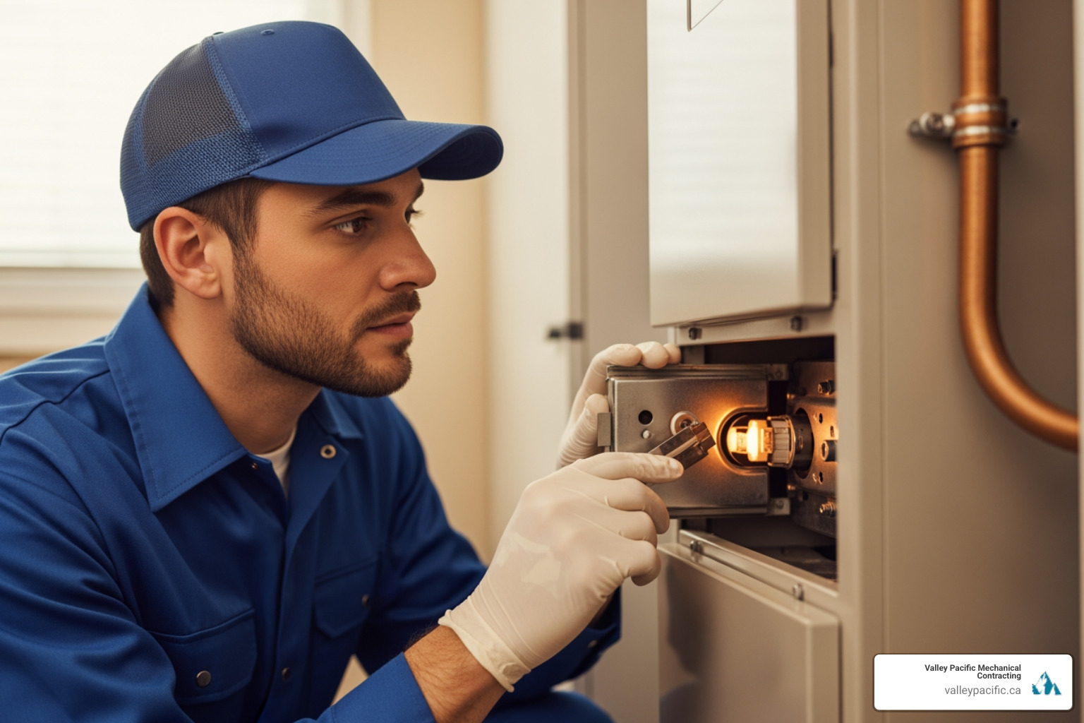 Infographic showing 5 common furnace warning signs homeowners should not ignore: 1. Strange noises like banging or whistling from the unit, 2. Uneven heating creating cold spots in rooms, 3. Weak or reduced airflow from vents, 4. Unexplained increases in monthly energy bills, 5. Yellow or flickering pilot light instead of steady blue flame - affordable furnace repair in maple ridge, bc