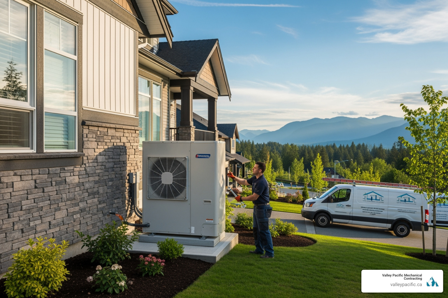 Infographic showing the heat pump cycle: outdoor unit extracting heat from outside air in winter mode, refrigerant lines carrying heat to indoor unit, and arrows showing the reverse flow for summer cooling; includes labels for compressor, evaporator coil, condenser coil, and refrigerant flow direction for both heating and cooling modes - best heat pump repair in pitt meadows, bc