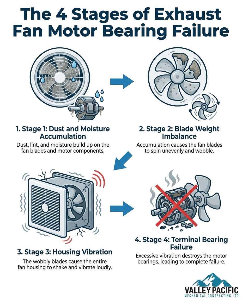 The 4 Stages of Exhaust Fan Motor Bearing Failure