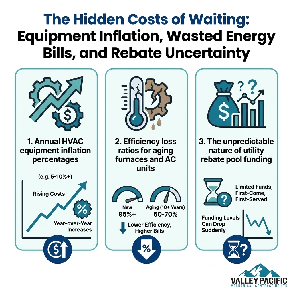 The Hidden Costs of Waiting: Equipment Inflation, Wasted Energy Bills, and Rebate Uncertainty