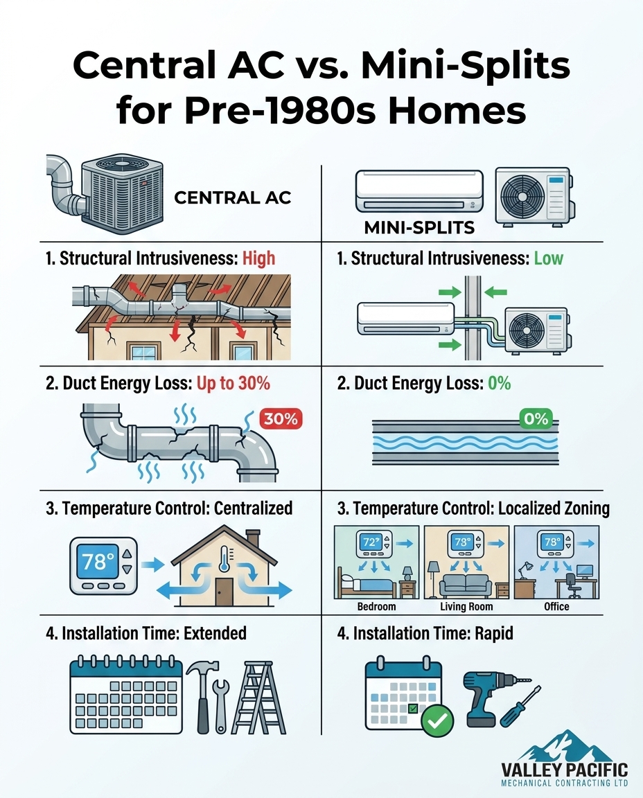 Central AC vs. Mini-Splits for Pre-1980s Homes