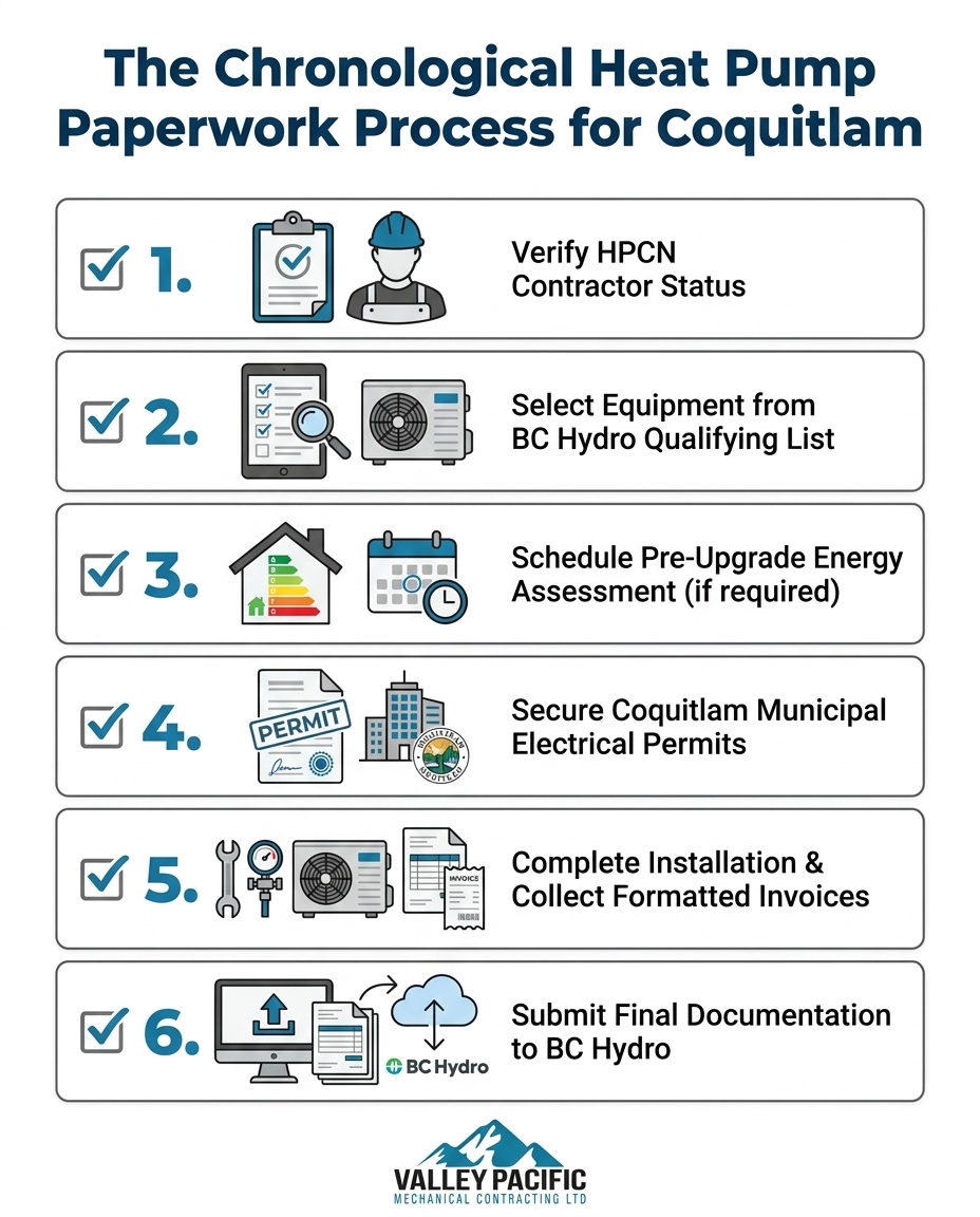 The Chronological Heat Pump Paperwork Process for Coquitlam