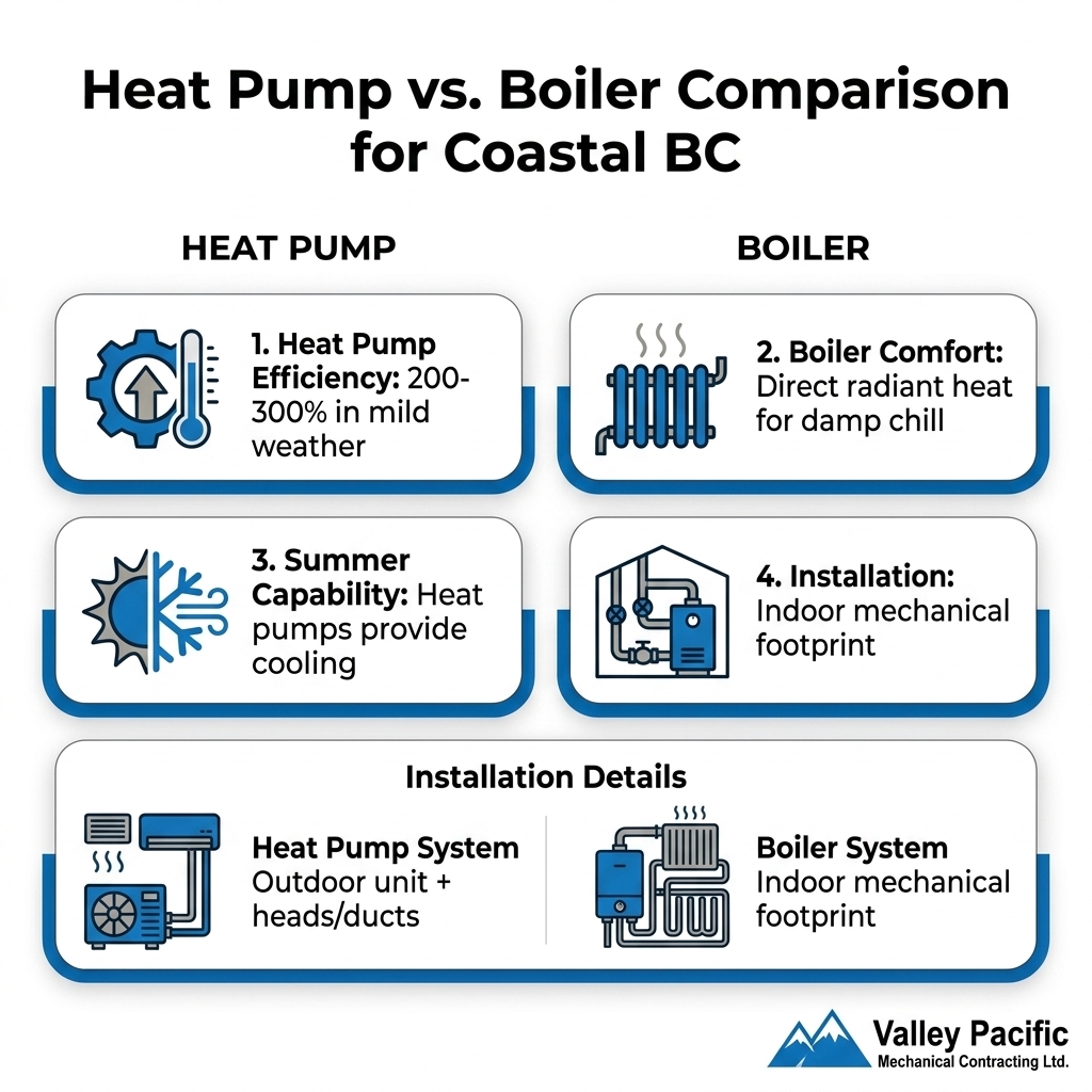 Heat Pump vs. Boiler Comparison for Coastal BC