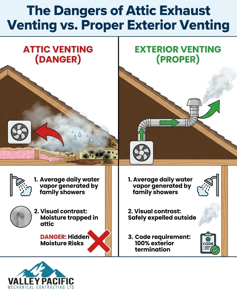 The Dangers of Attic Exhaust Venting vs. Proper Exterior Venting