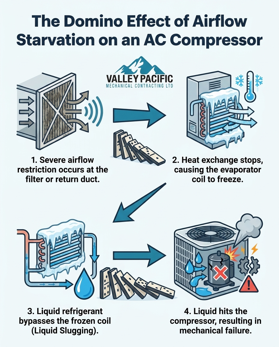The Domino Effect of Airflow Starvation on an AC Compressor