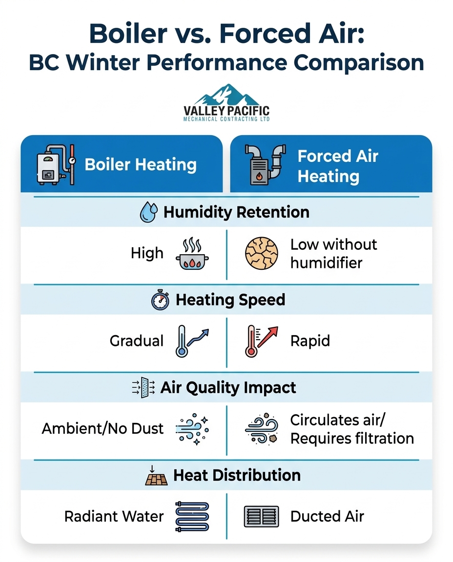 Boiler vs. Forced Air: BC Winter Performance Comparison