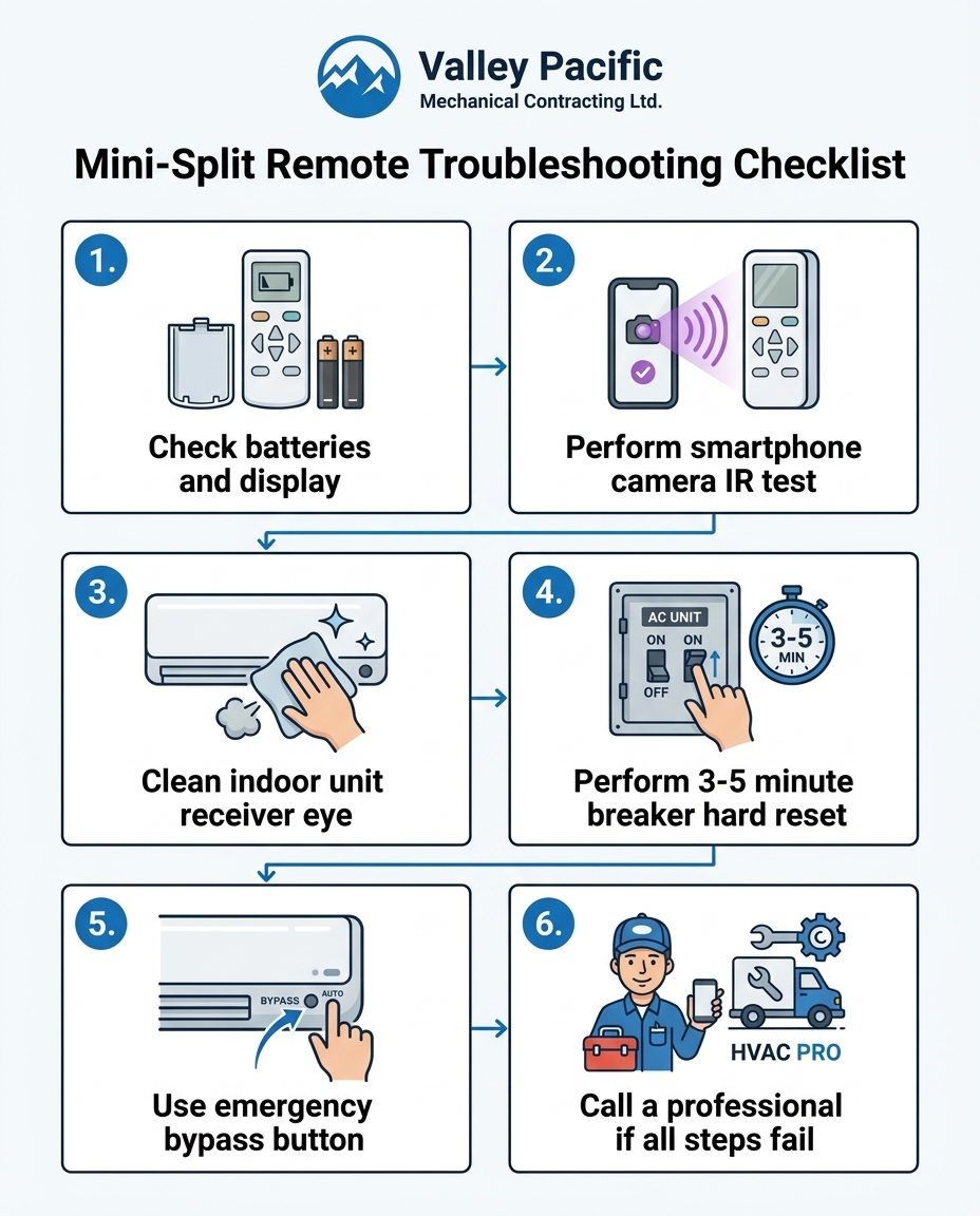 Mini-Split Remote Troubleshooting Checklist