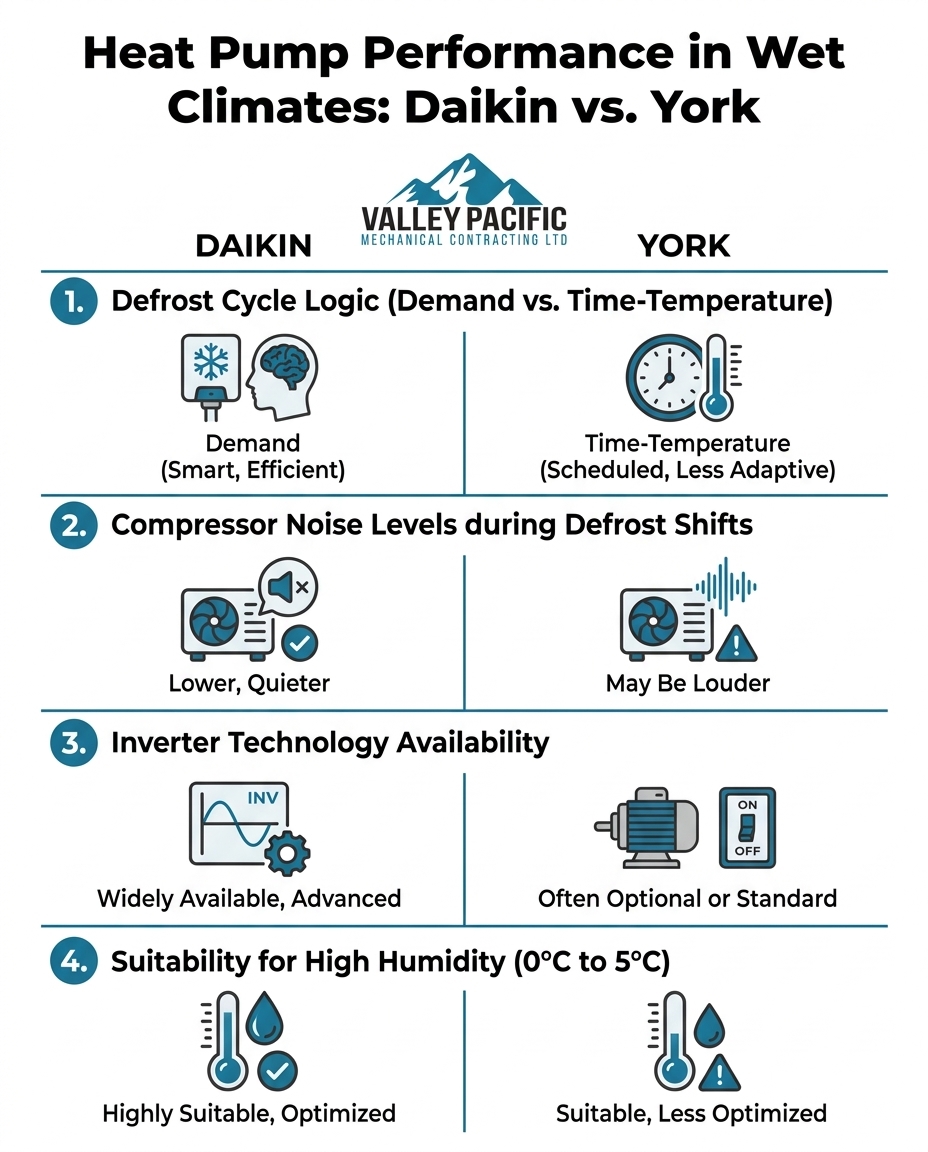 Heat Pump Performance in Wet Climates: Daikin vs. York