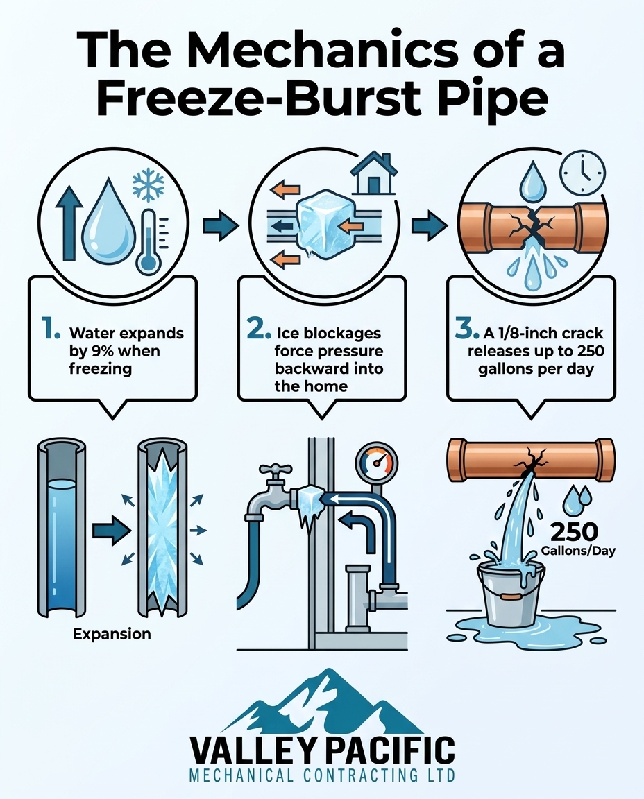 The Mechanics of a Freeze-Burst Pipe