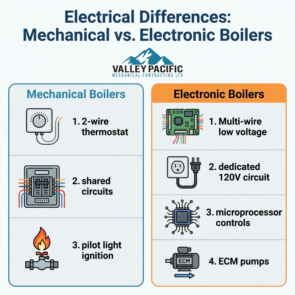 Electrical Differences: Mechanical vs. Electronic Boilers
