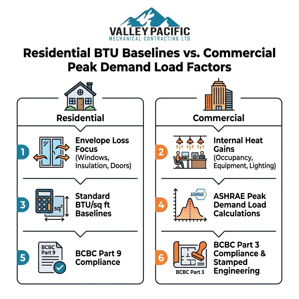 Residential BTU Baselines vs. Commercial Peak Demand Load Factors