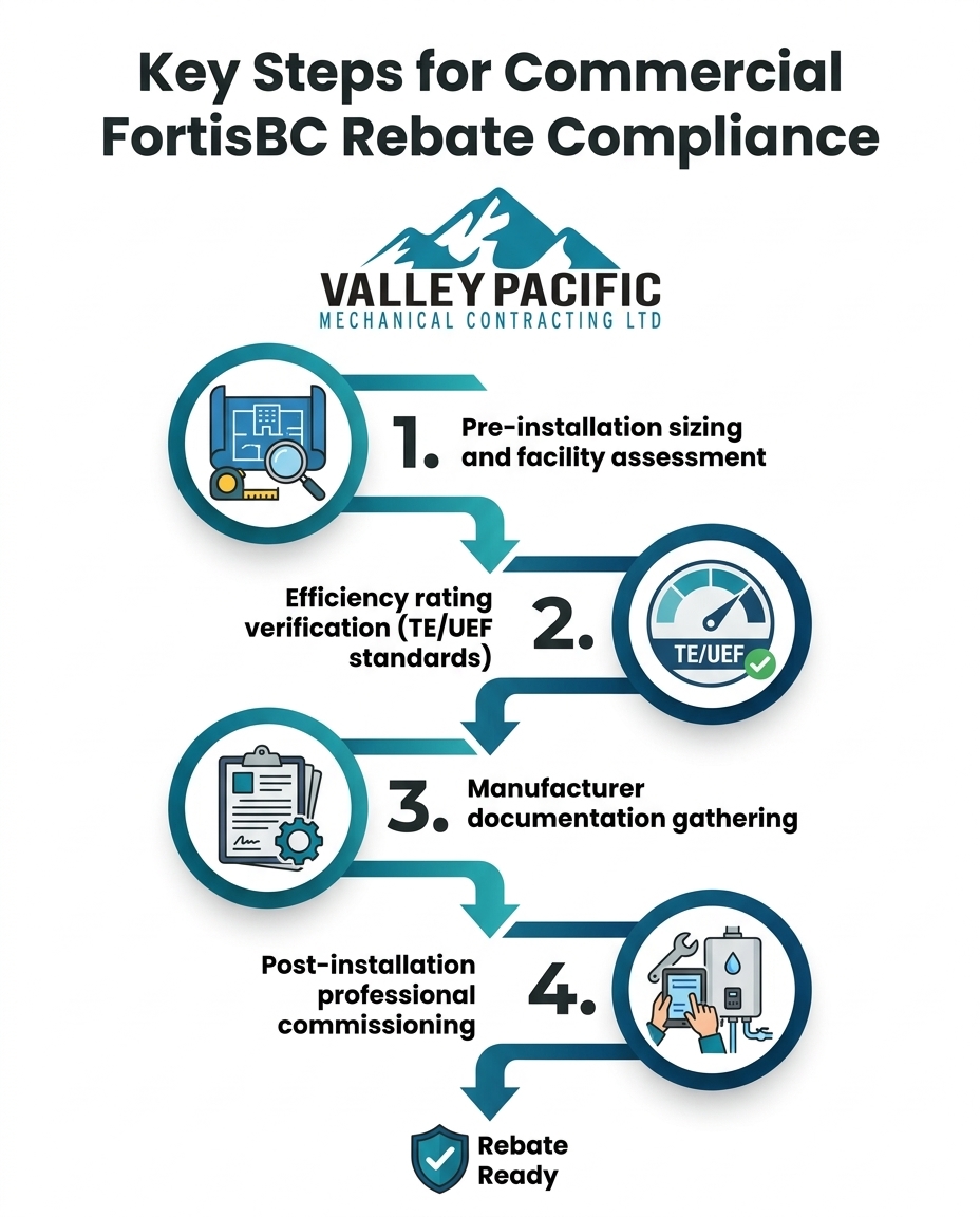 Key Steps for Commercial FortisBC Rebate Compliance