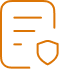 Icon of an orange checklist with three horizontal lines and a checkmark inside a rounded square.