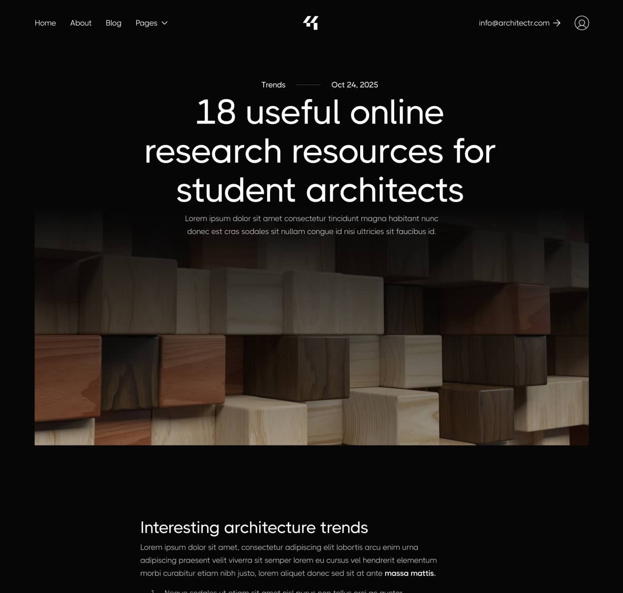 Architectr X - Blog Post Page - Architecture Firm Webflow Template
