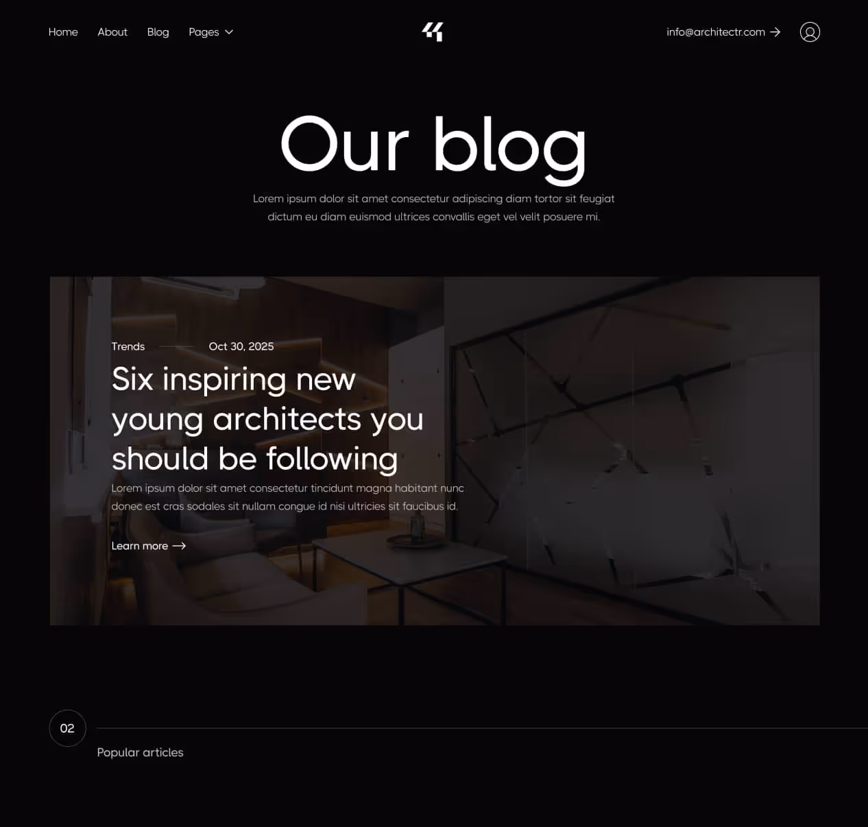 Architectr X - Blog V2 Page - Architecture Firm Webflow Template
