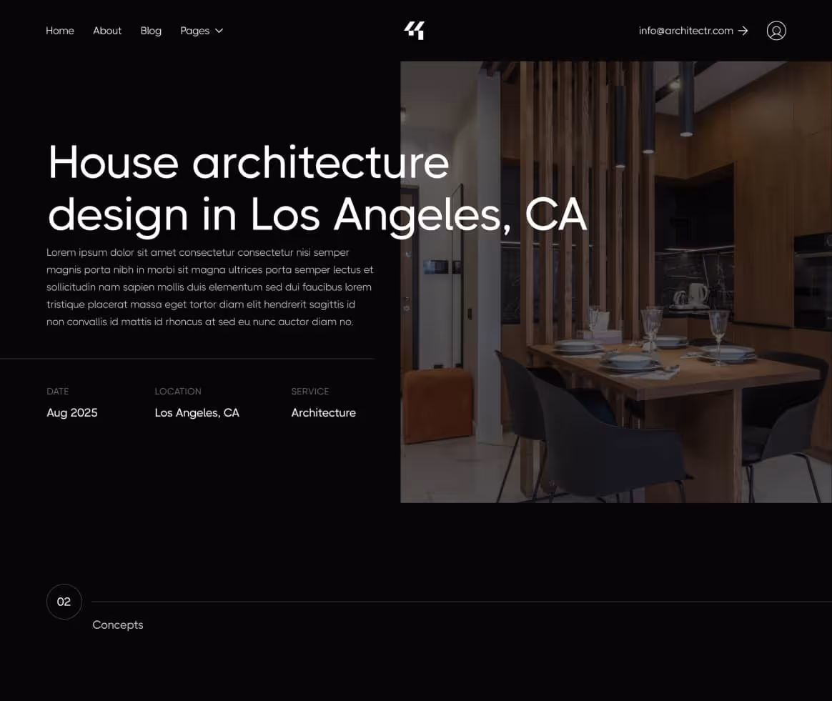 Architectr X - Portfolio Single Page - Architecture Firm Webflow Template