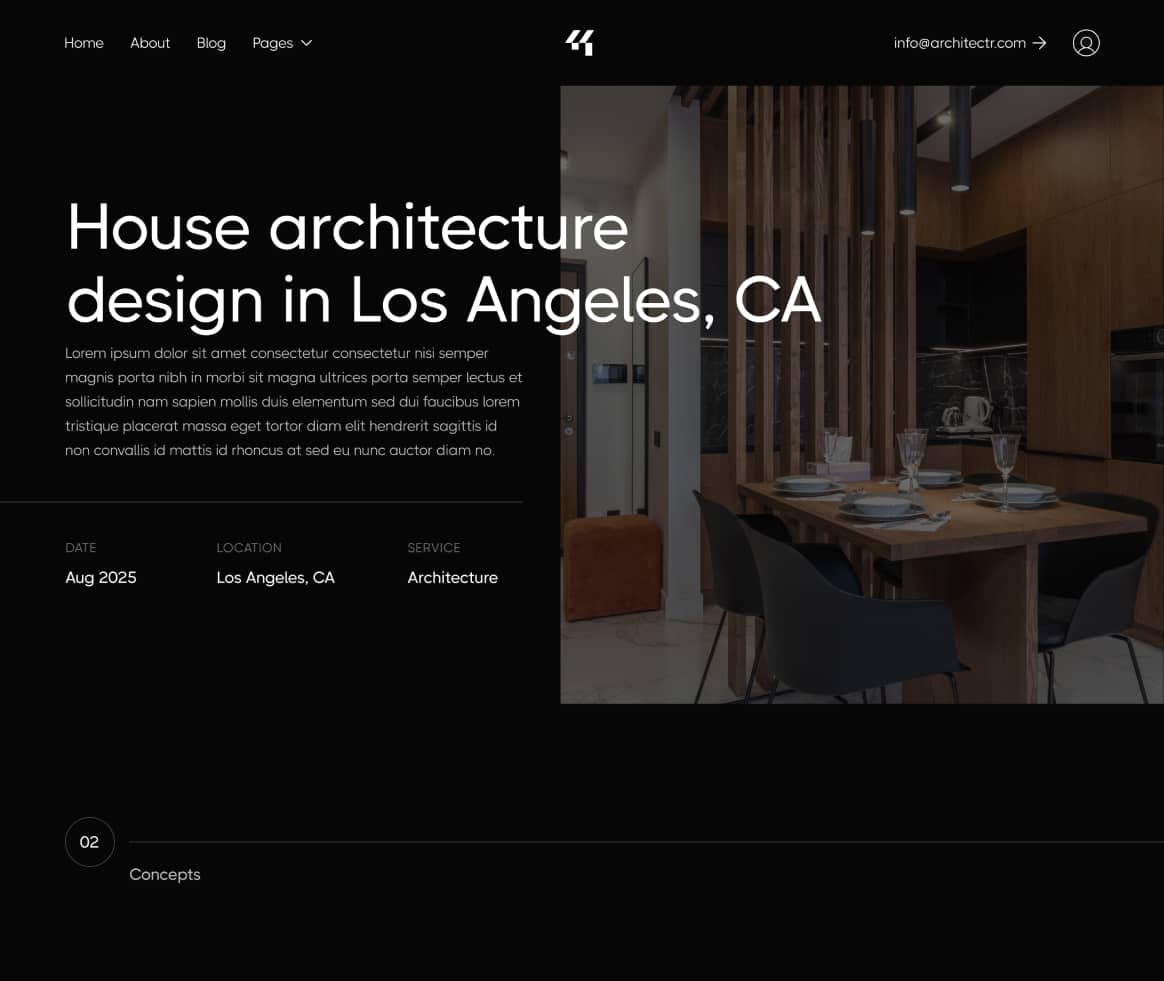 Architectr X - Portfolio Single Page - Architecture Firm Webflow Template