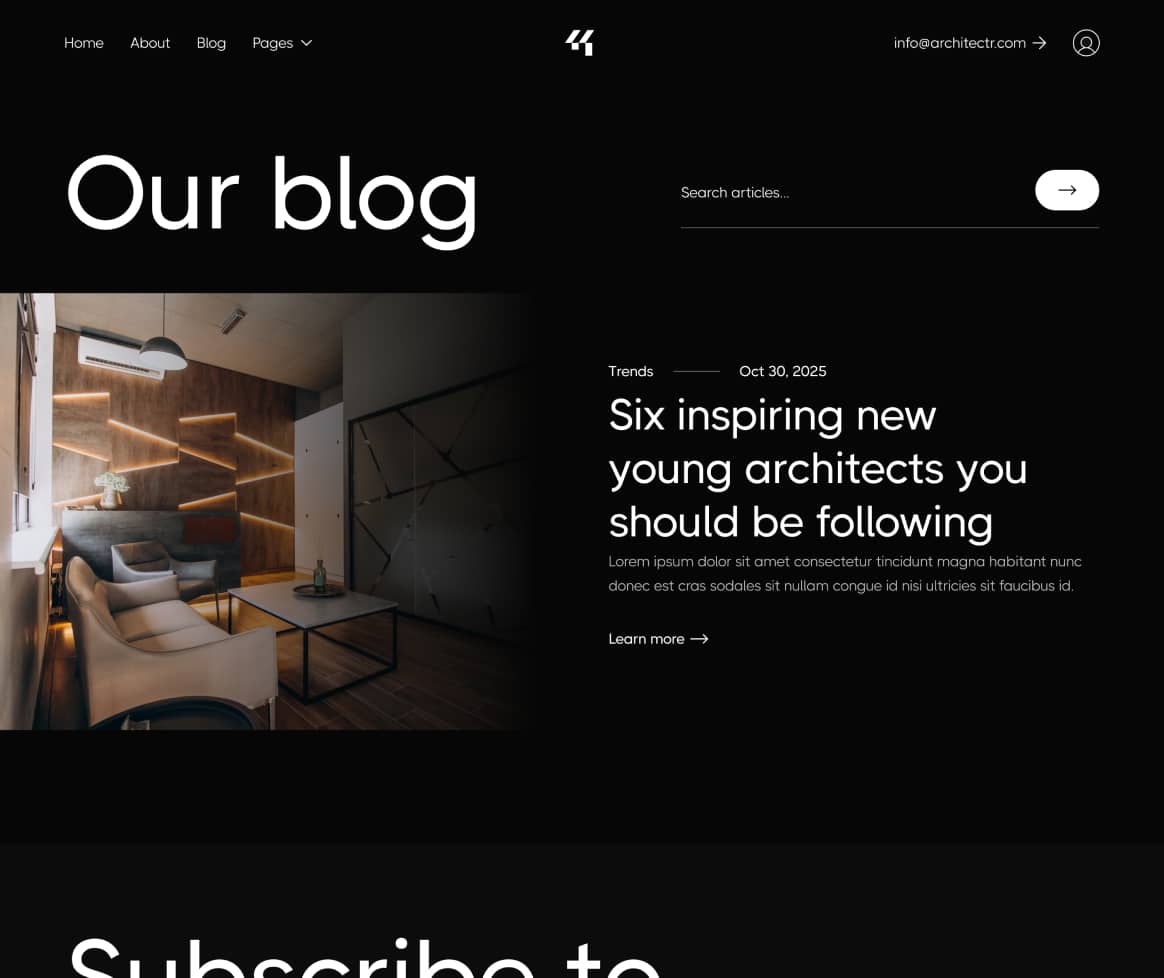 Architectr X - Blog V1 Page - Architecture Firm Webflow Template