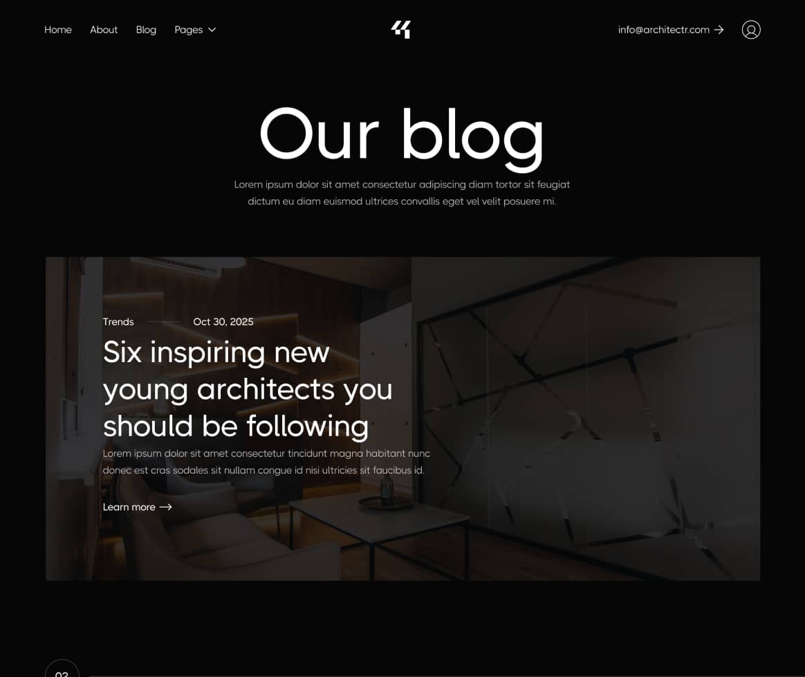 Architectr X - Blog V2 Page - Architecture Firm Webflow Template