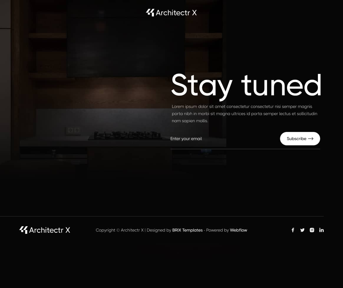 Architectr X - Coming Soon Page - Architecture Firm Webflow Template