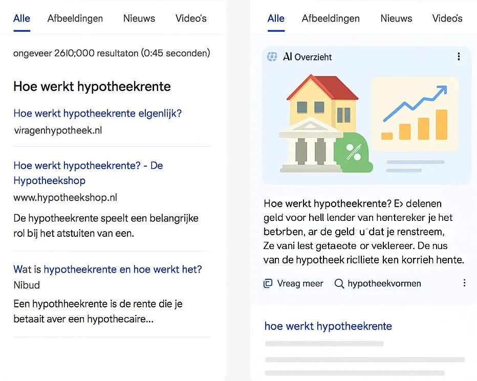 Hoe verschilt SGE van traditionele zoekresultaten? Voorbeeld