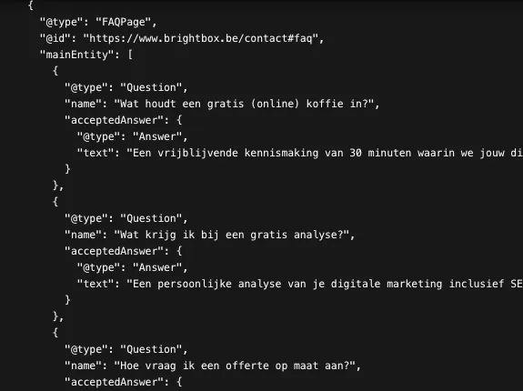 FAQ structured data voor GEO