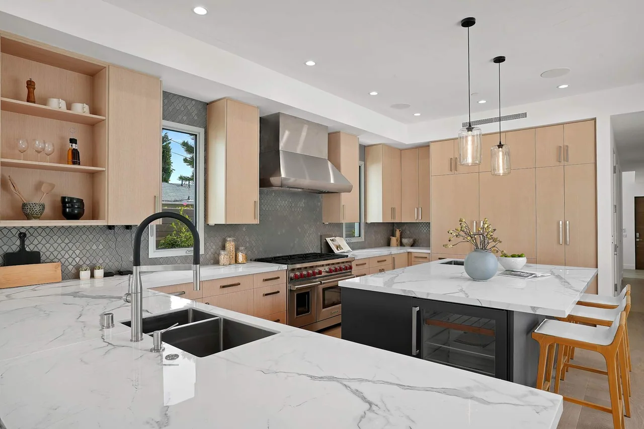Kitchen worktop and sink at Fairburn Avenue.