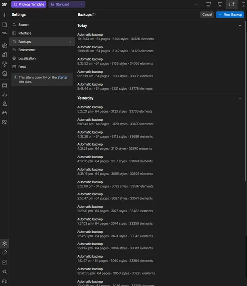 Subscription X Webflow Template And UI Kit Backups