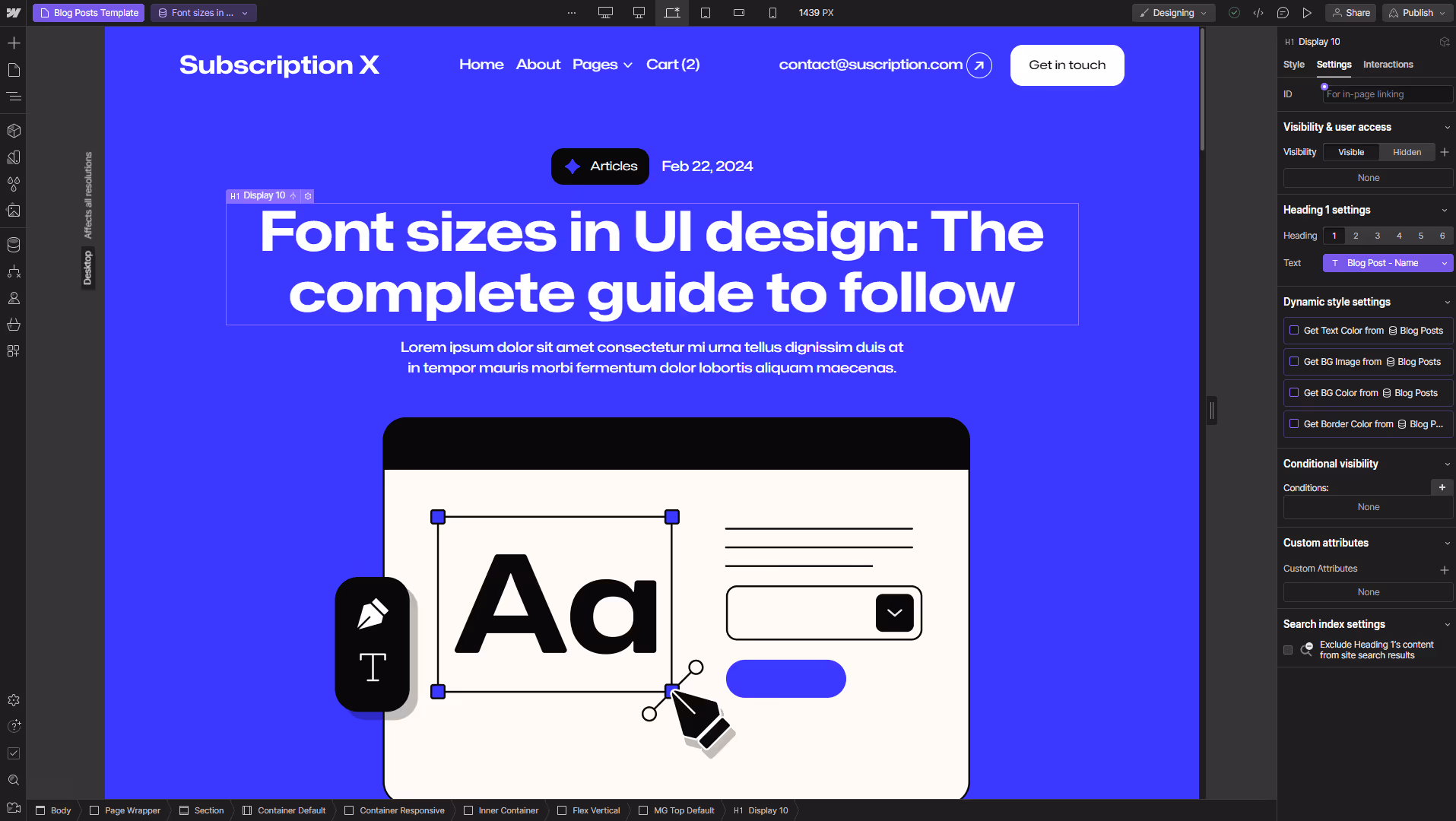 Subscription X - Webflow Template And UI Kit CMS Page