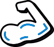 Icon of a flexed arm muscle symbolizing strength.