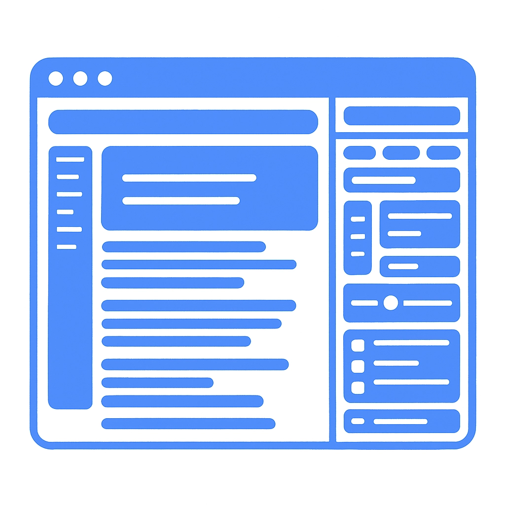 Illustration of a website editing software