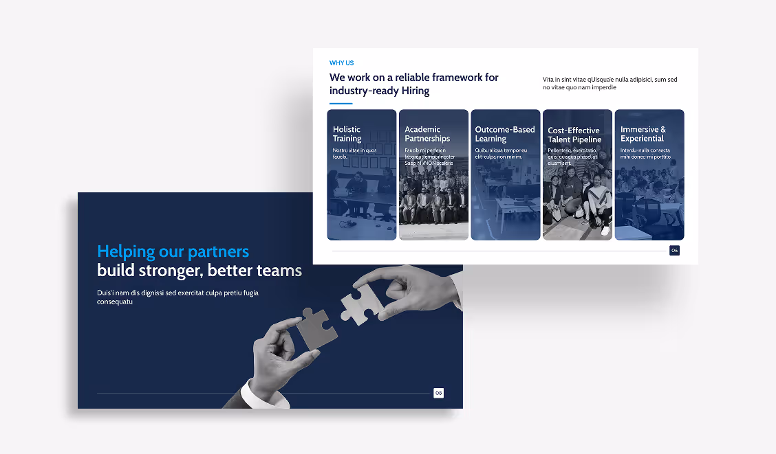 Value proposition slide design for a nonprofit organization 