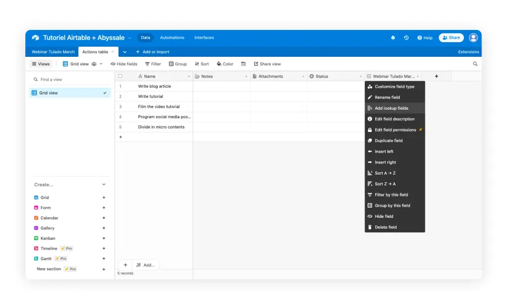 Airtable lookup bulk