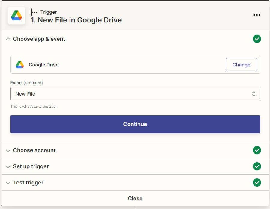 zapier google drive module