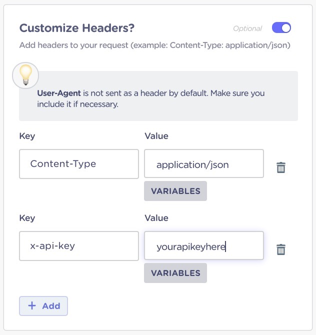 customize headers